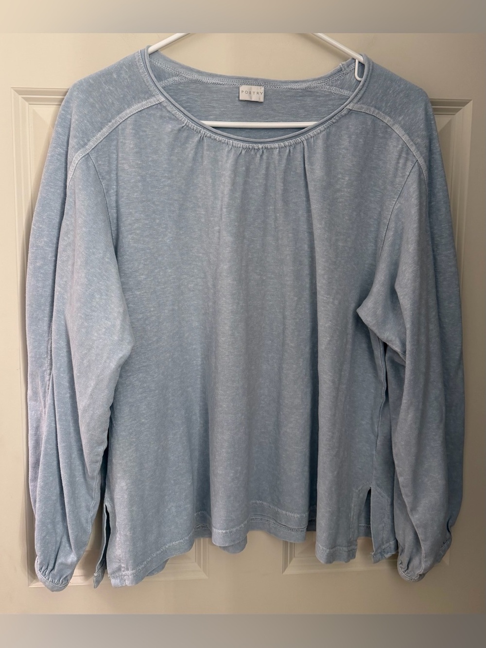 Poetry Hemp/Organic Cotton Garment Dyed Lightweight Top, Blue, Size 10